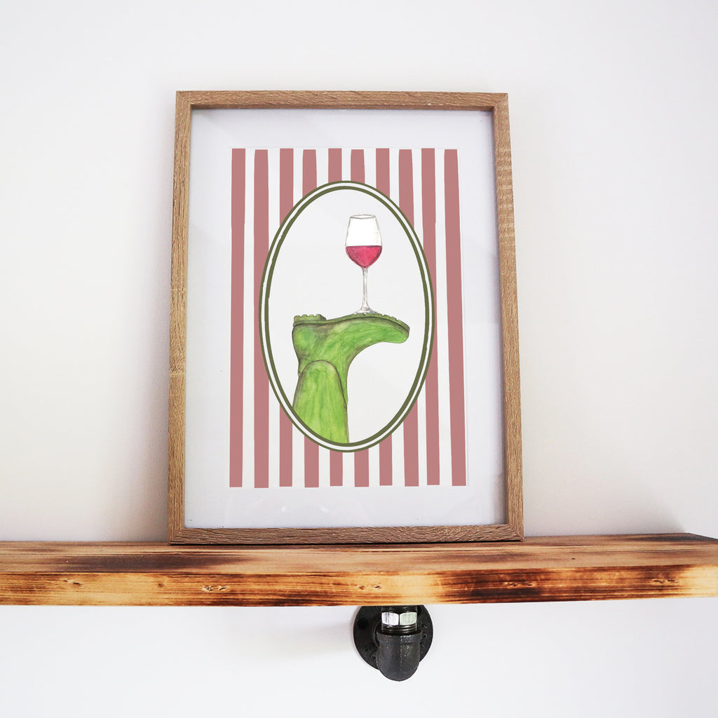 Boots & Booze Her Wellington Stripe Print