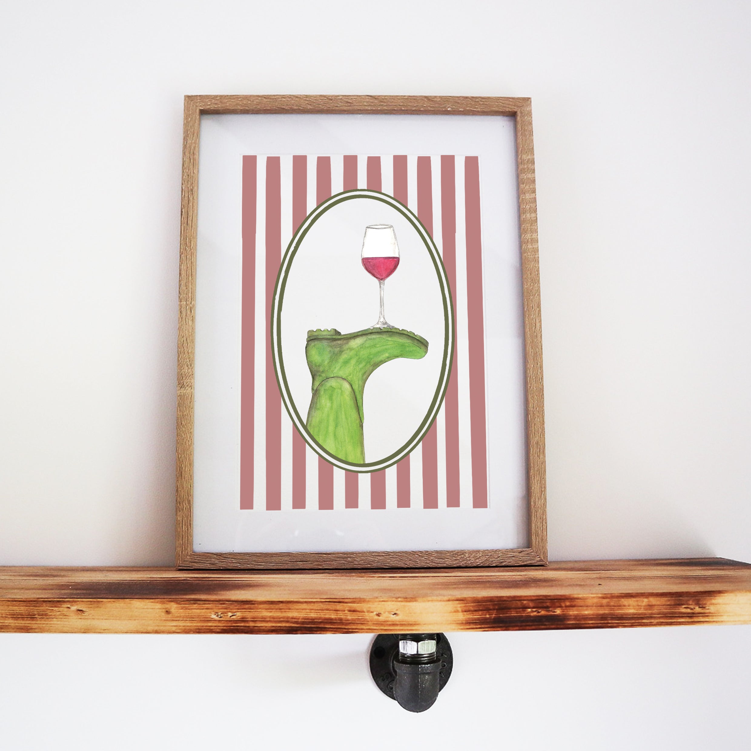Boots & Booze Her Wellington Stripe Print