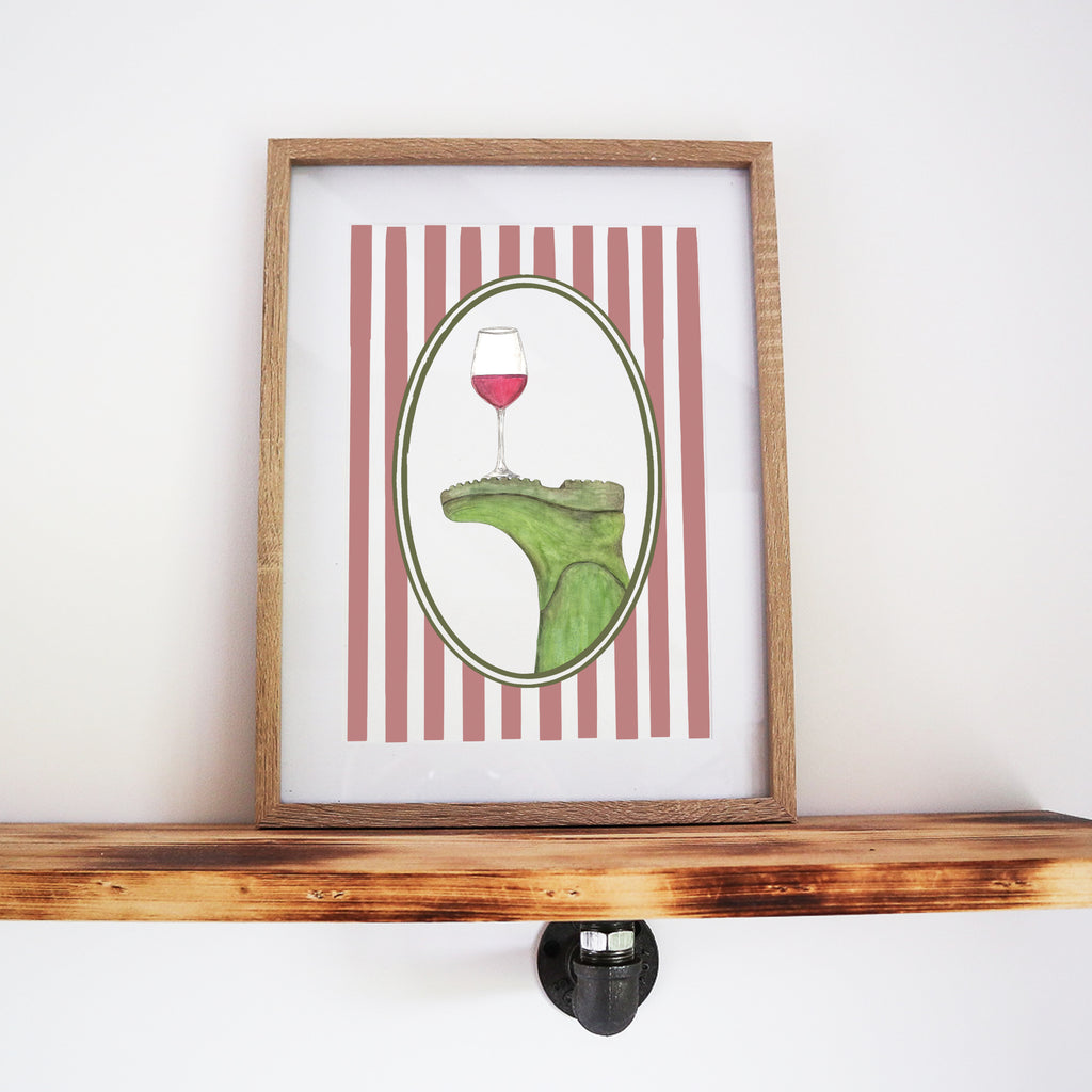 Boots & Booze His Wellington Stripe Print