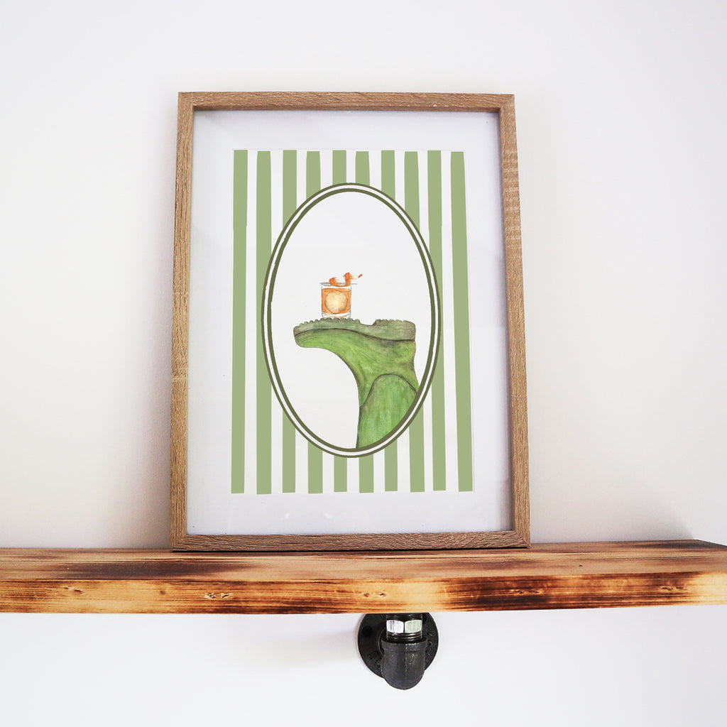 Boots & Booze His Wellington Stripe Print