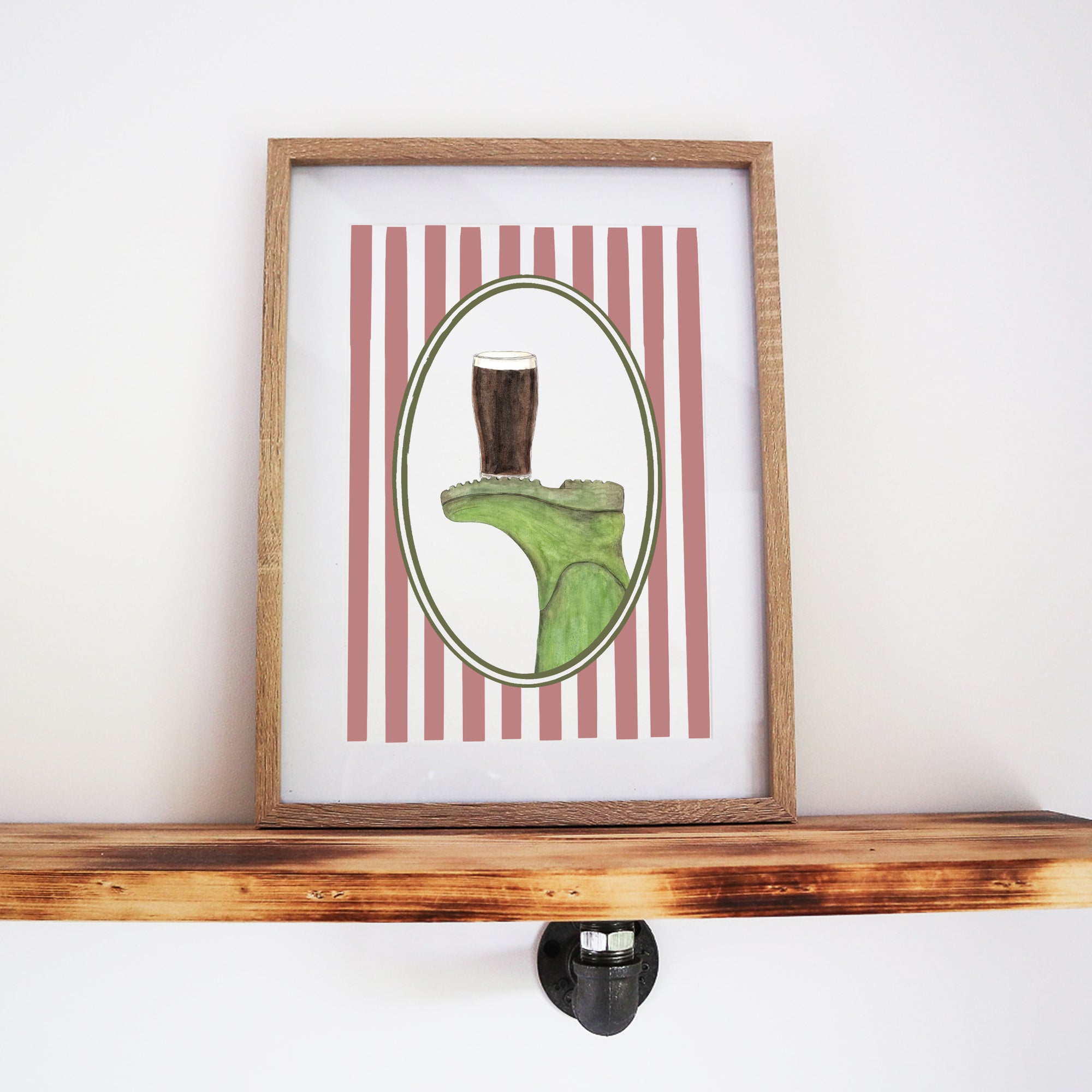 Boots & Booze His Wellington Stripe Print