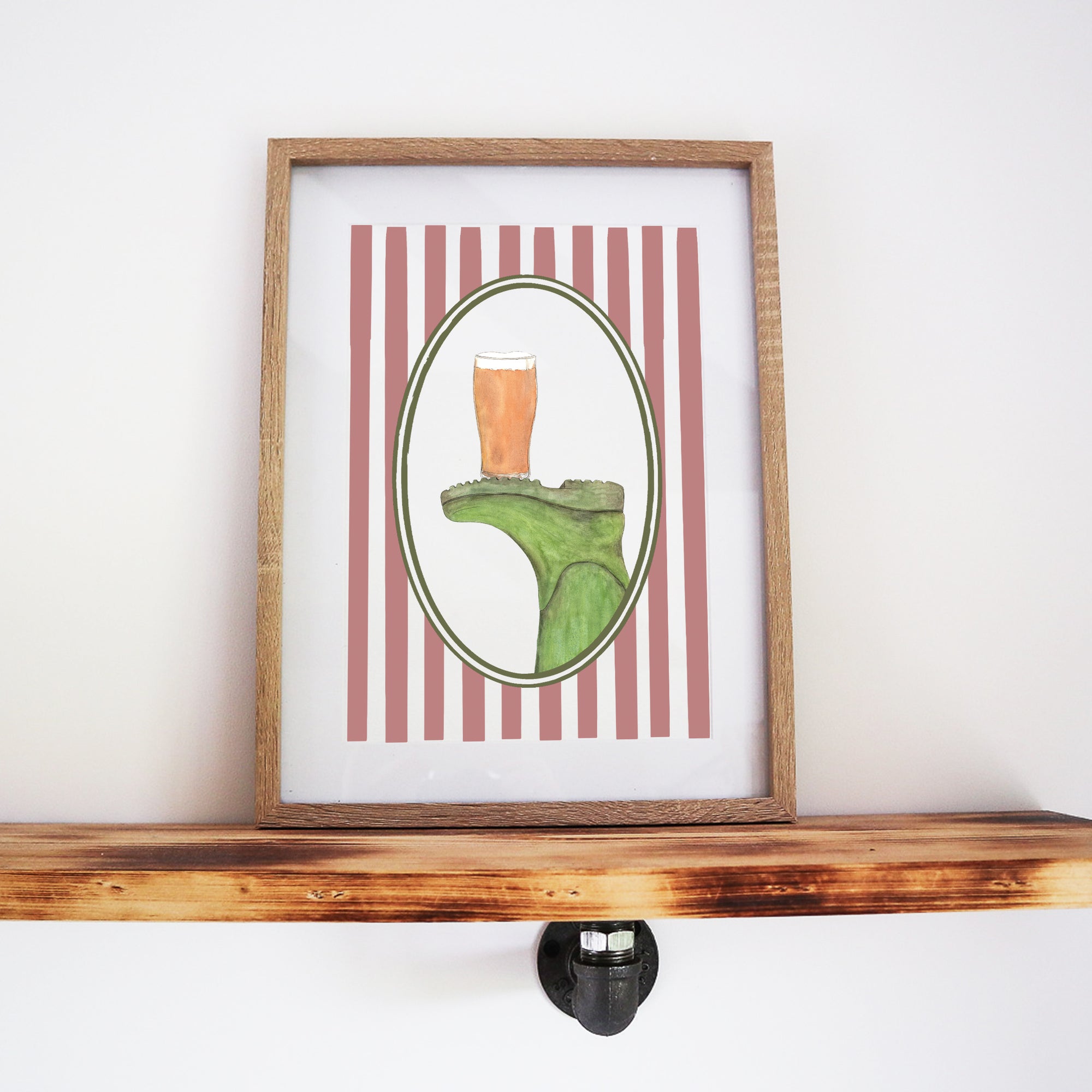 Boots & Booze His Wellington Stripe Print
