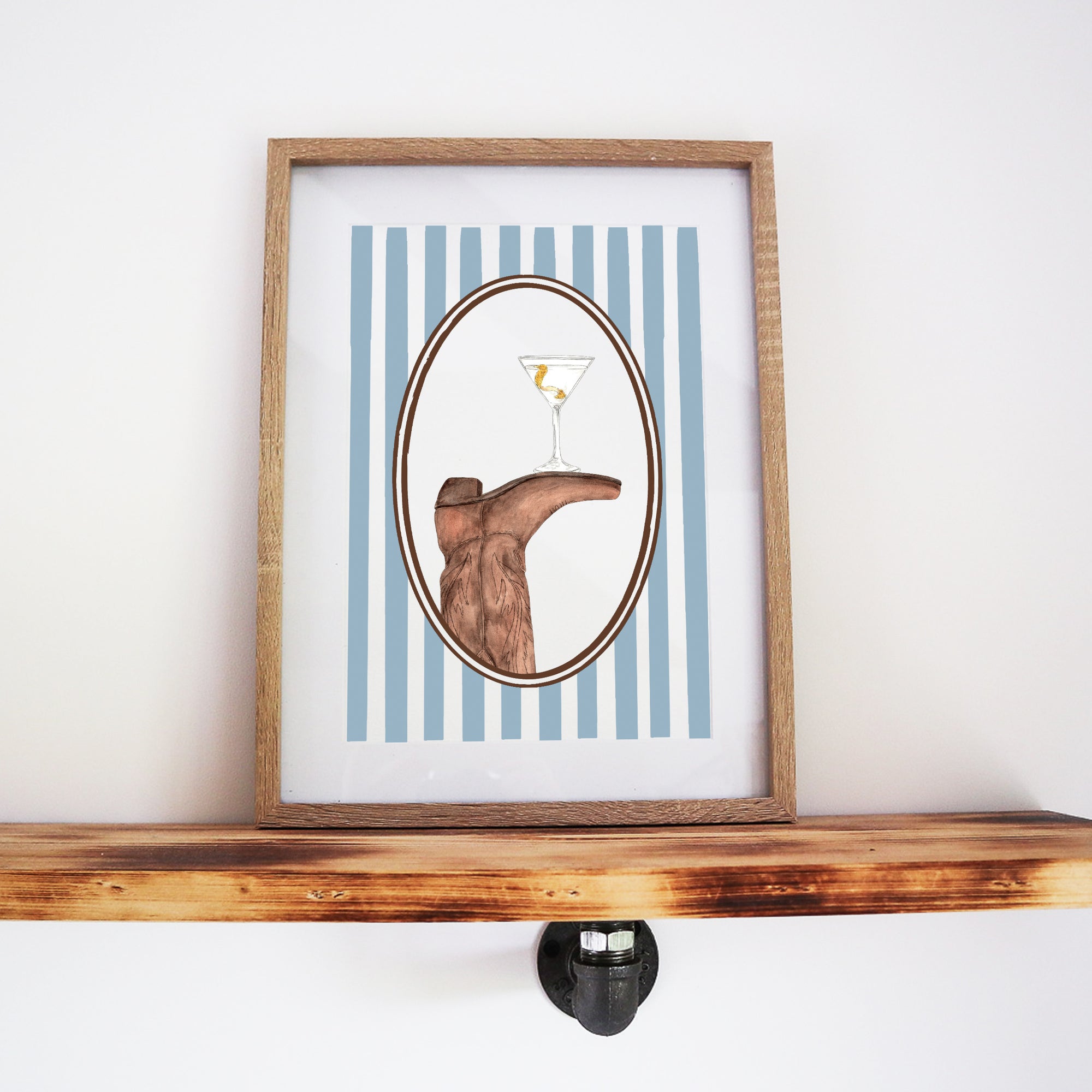 Boots & Booze Cowgirl Stripe Print