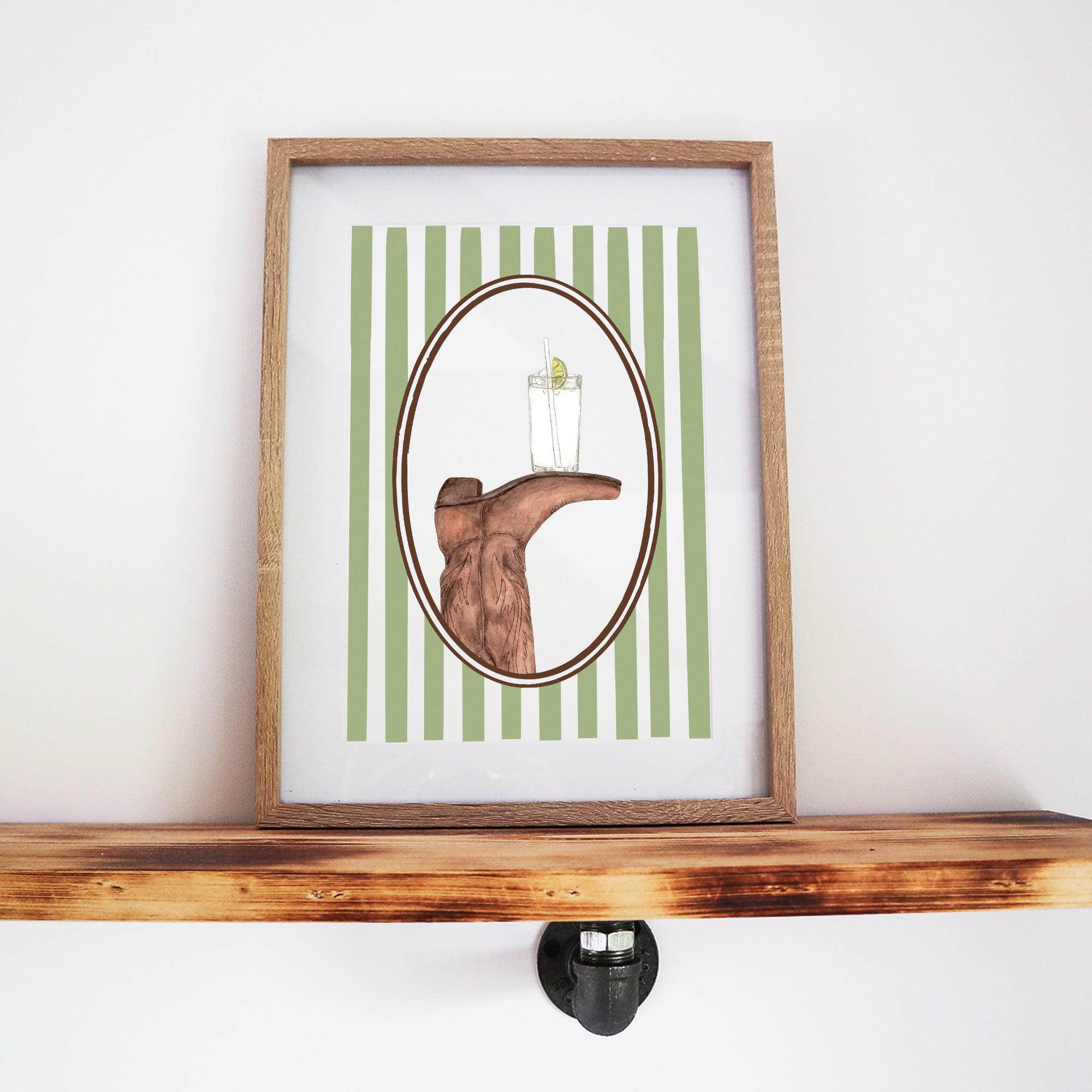 Boots & Booze Cowgirl Stripe Print