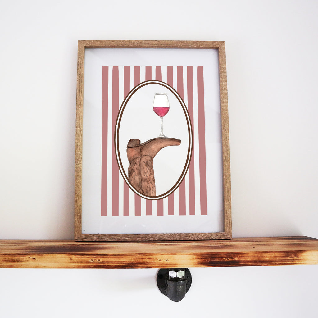 Boots & Booze Cowgirl Stripe Print