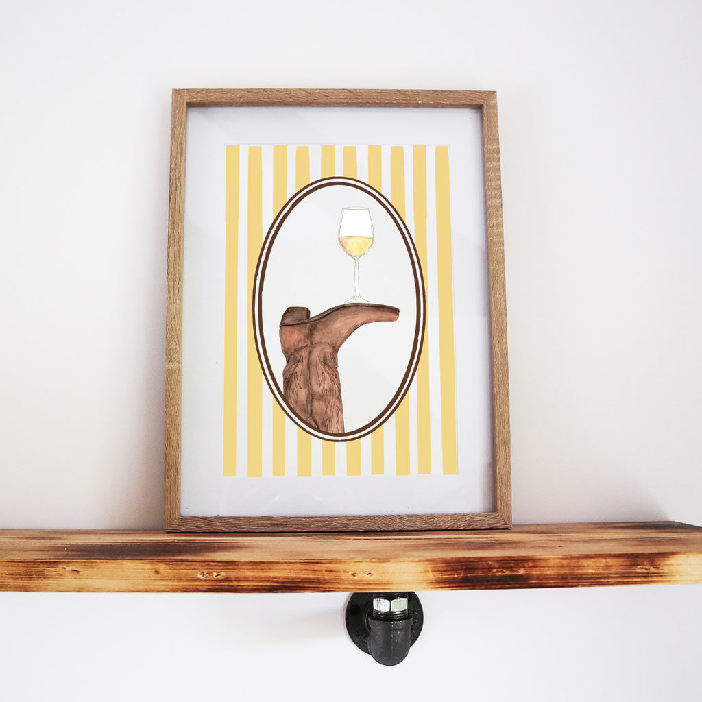 Boots & Booze Cowgirl Stripe Print