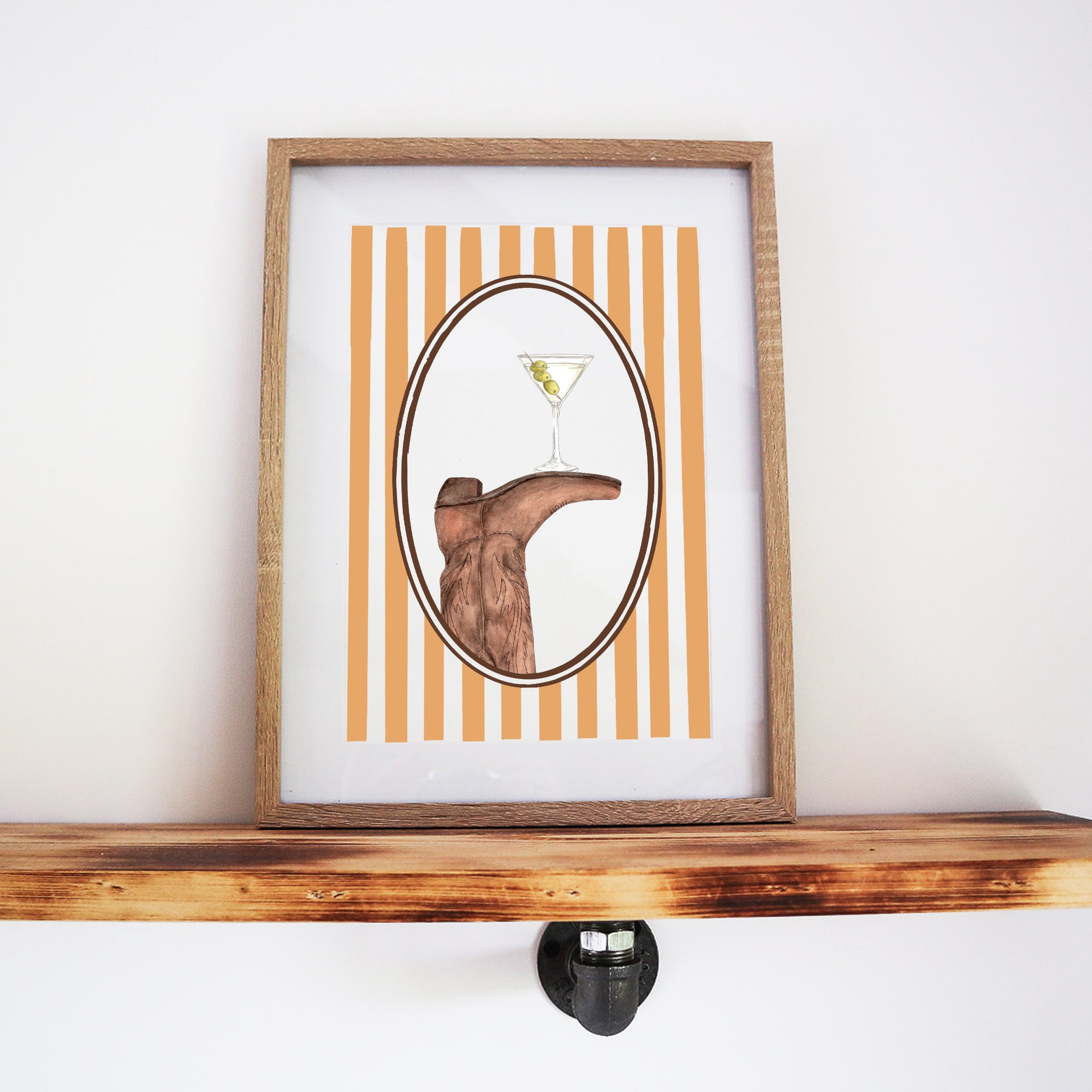Boots & Booze Cowgirl Stripe Print