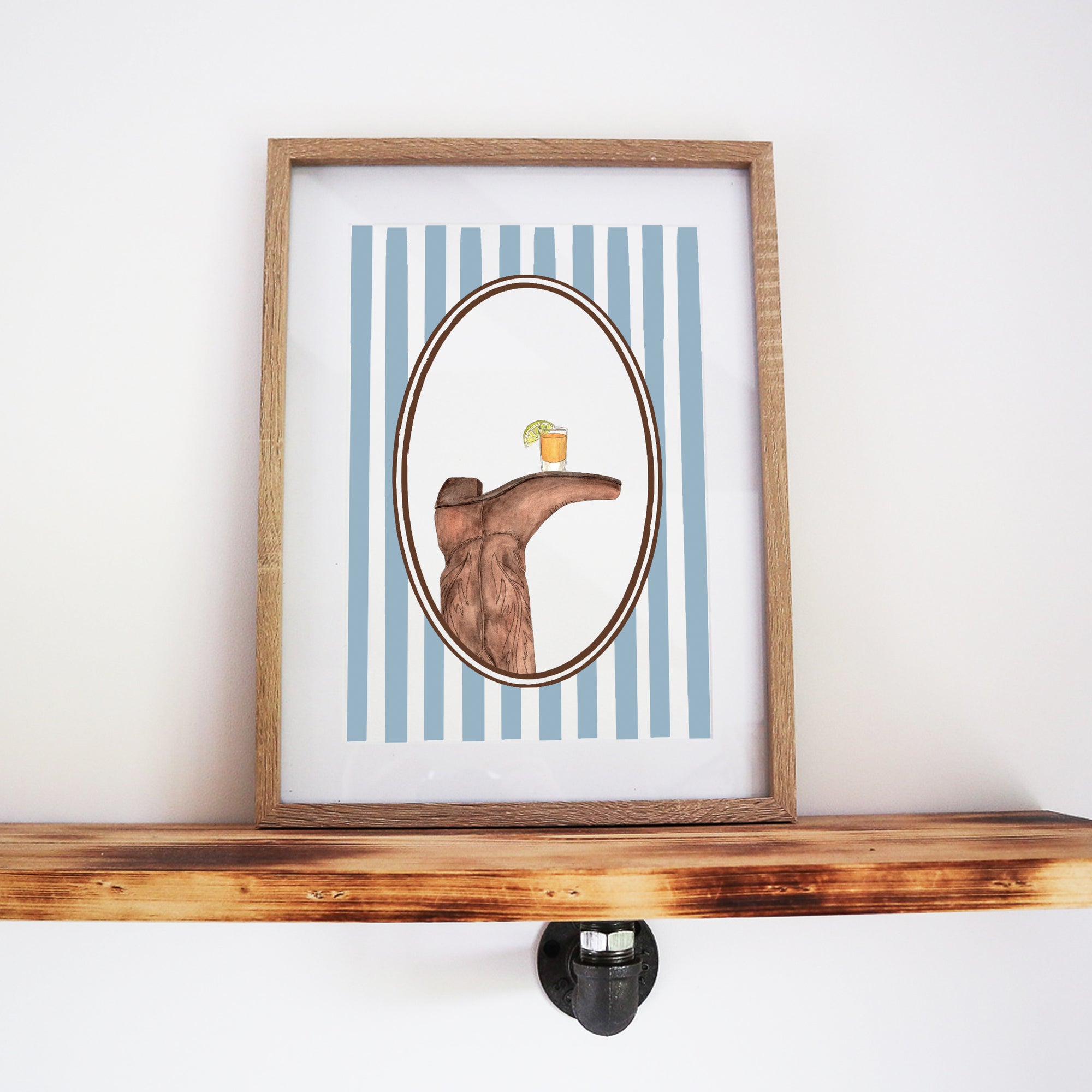 Boots & Booze Cowgirl Stripe Print