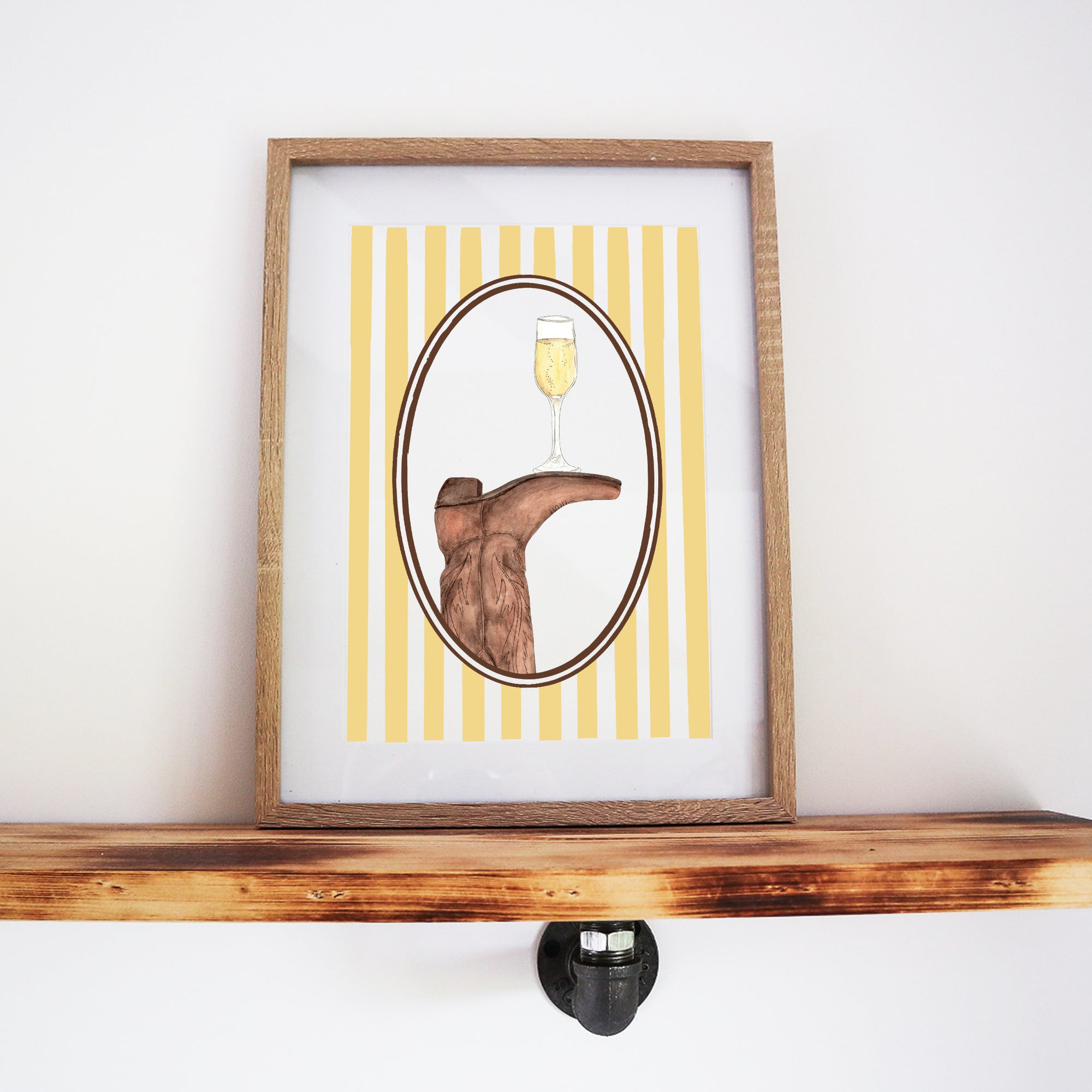 Boots & Booze Cowgirl Stripe Print