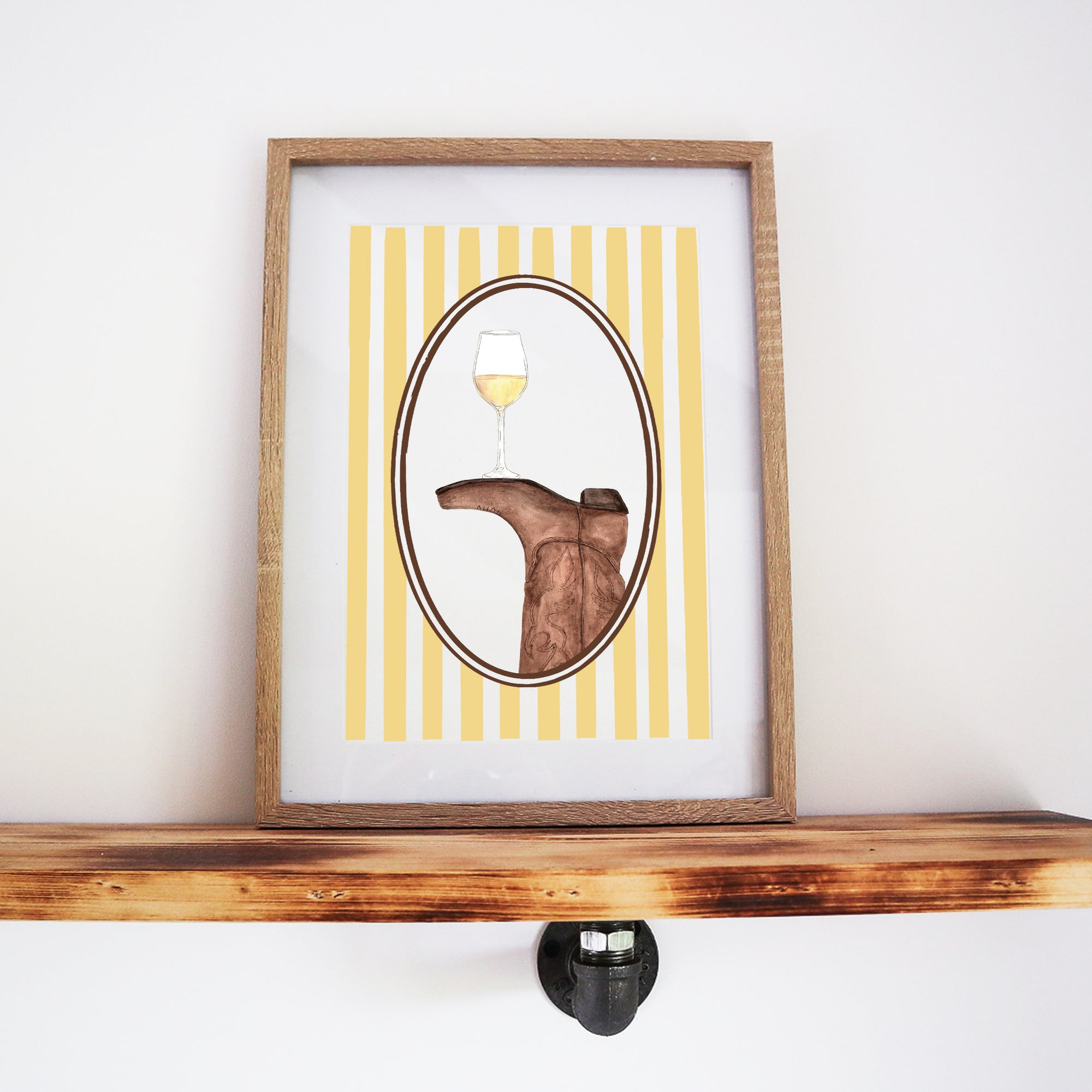 Boots & Booze Cowboy Stripe Print