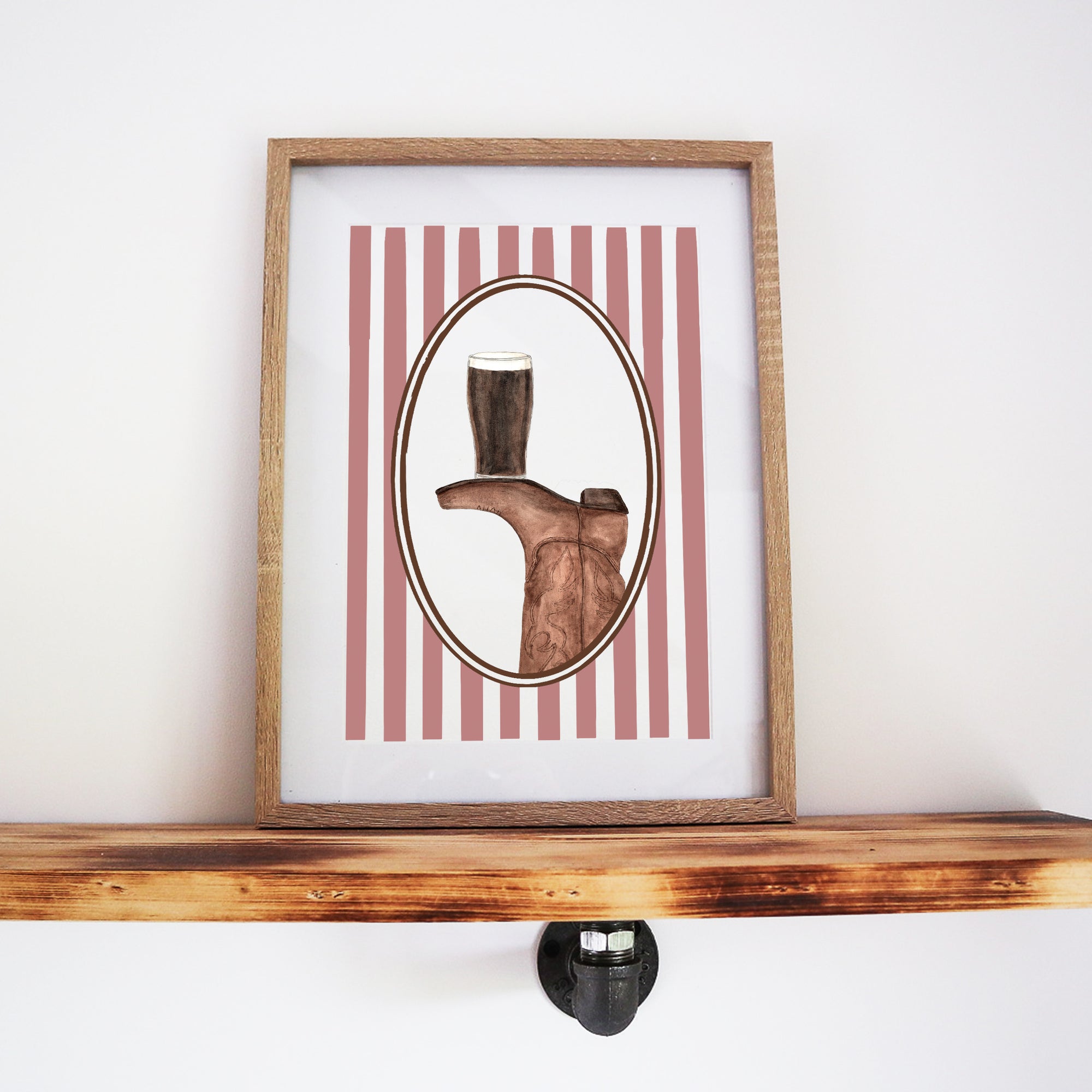 Boots & Booze Cowboy Stripe Print