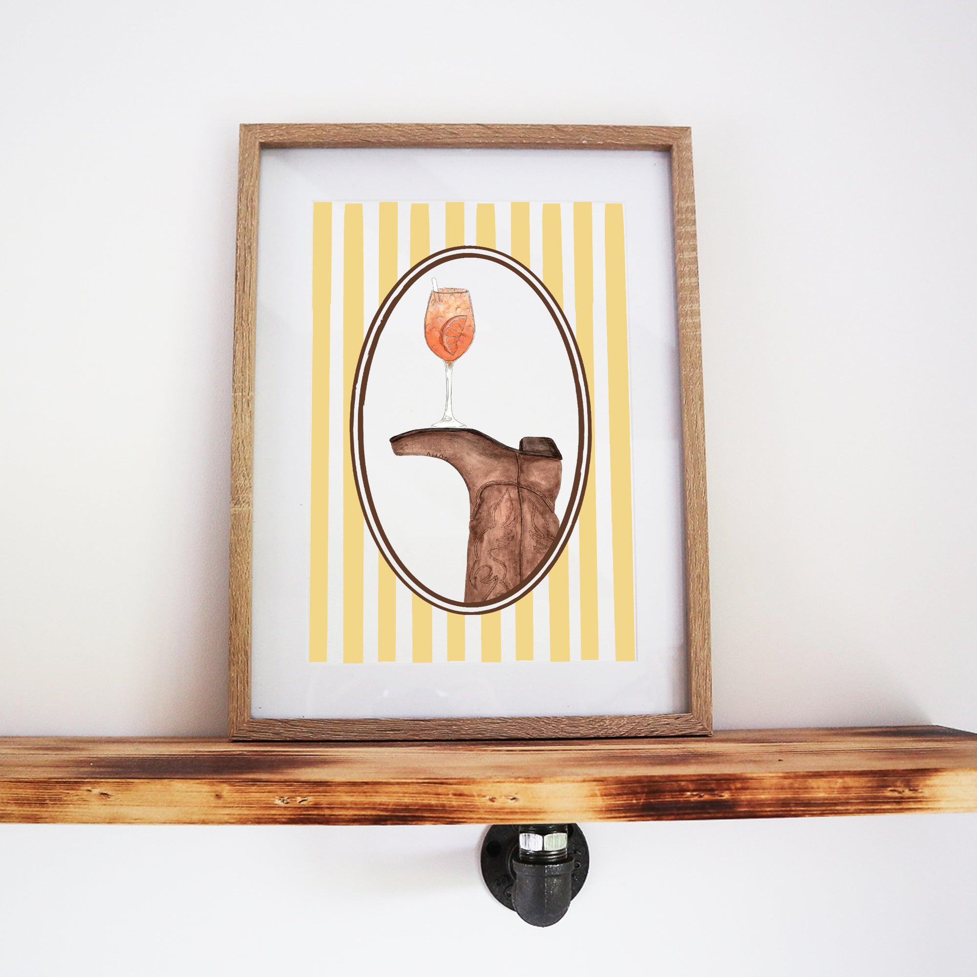 Boots & Booze Cowboy Stripe Print