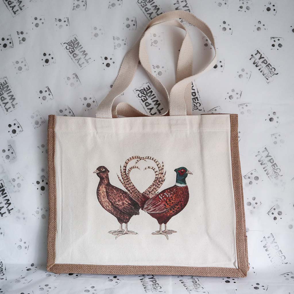 Pheasant Hearts Tote Bag