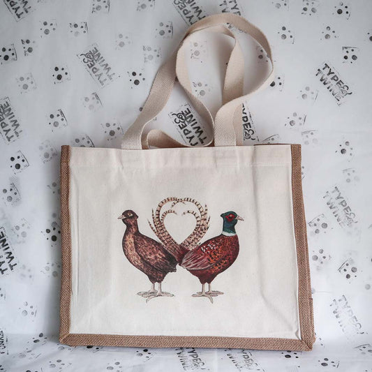 Pheasant Hearts Tote Bag