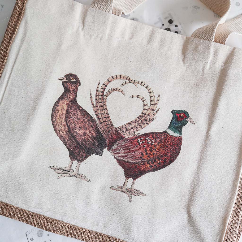 Pheasant Hearts Tote Bag