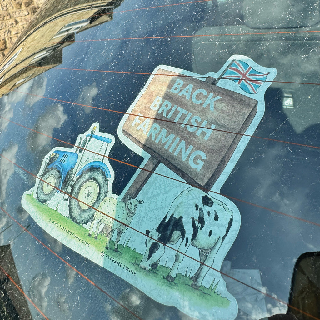 Back British Farming Car Window Cling