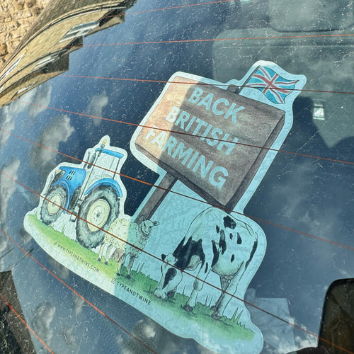 Back British Farming Car Window Cling