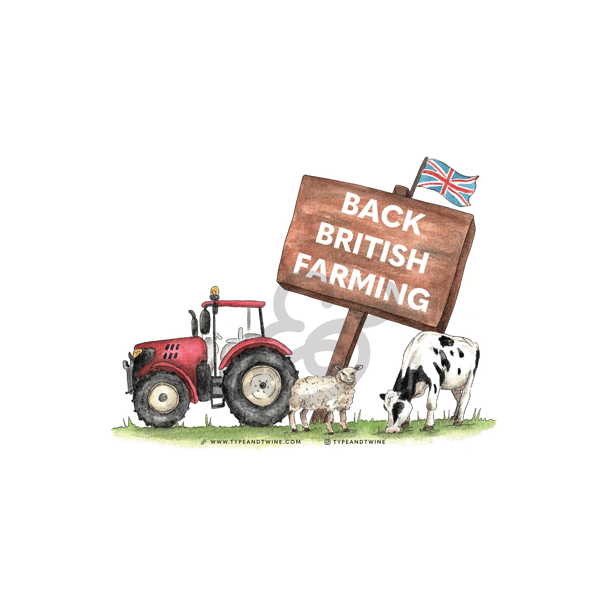 Back British Farming Car Window Cling