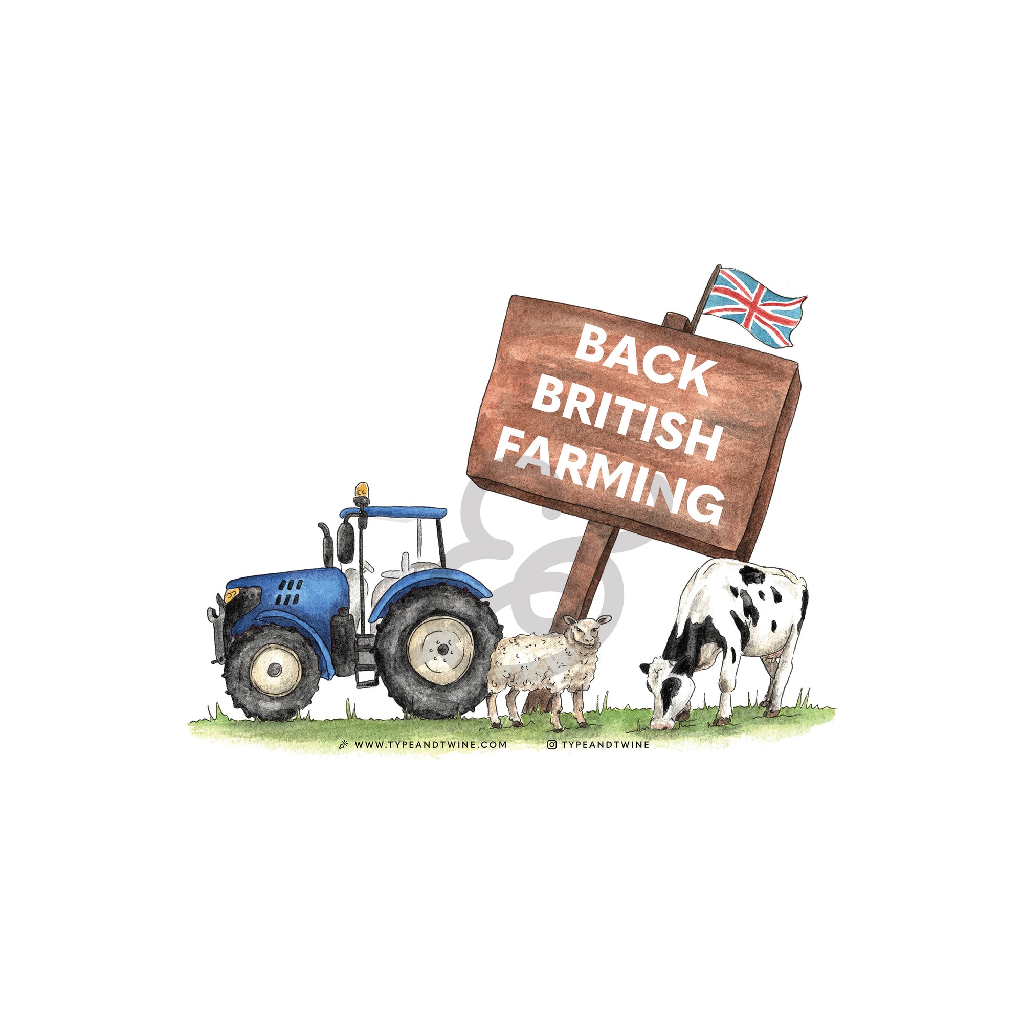 Back British Farming Car Window Cling