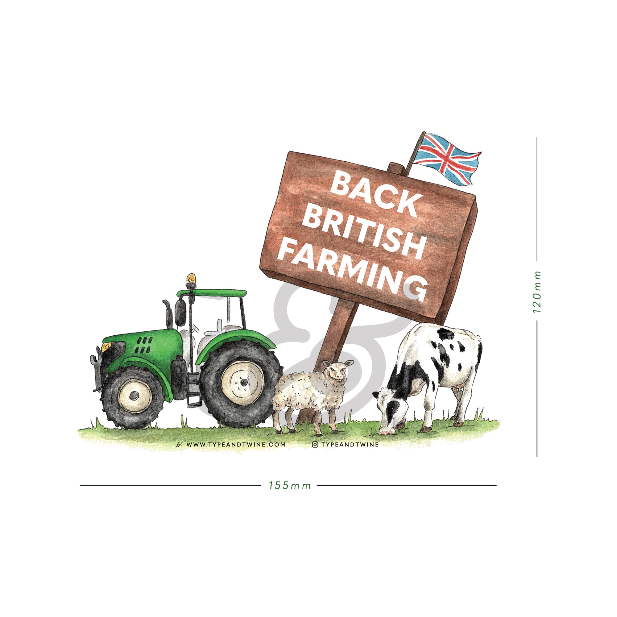 Back British Farming Car Window Cling