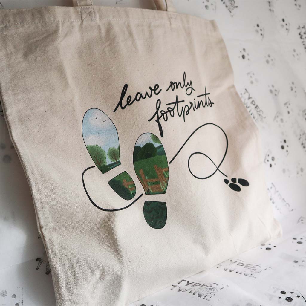 Leave Only Footprints Tote Bag