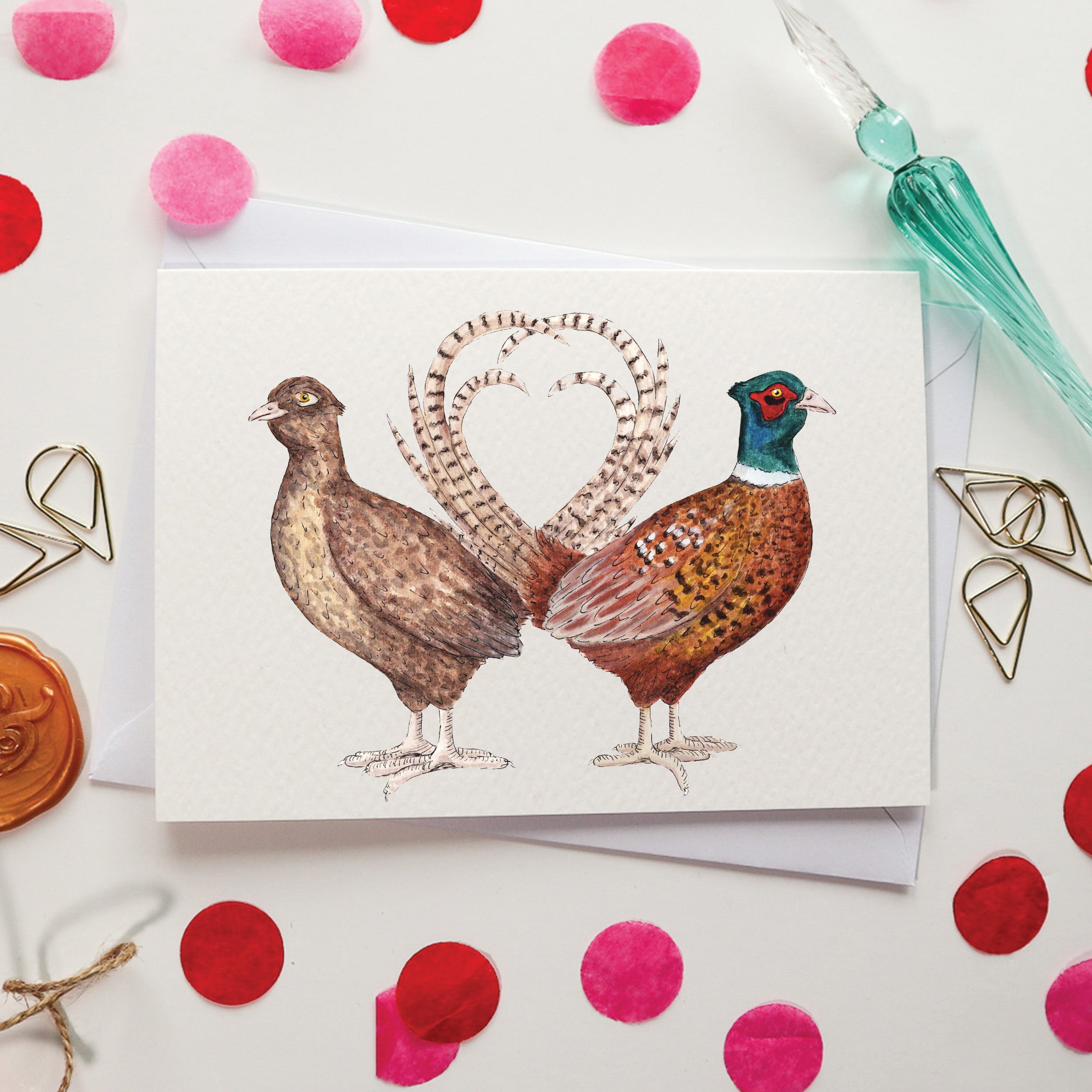 Pheasant Hearts Card