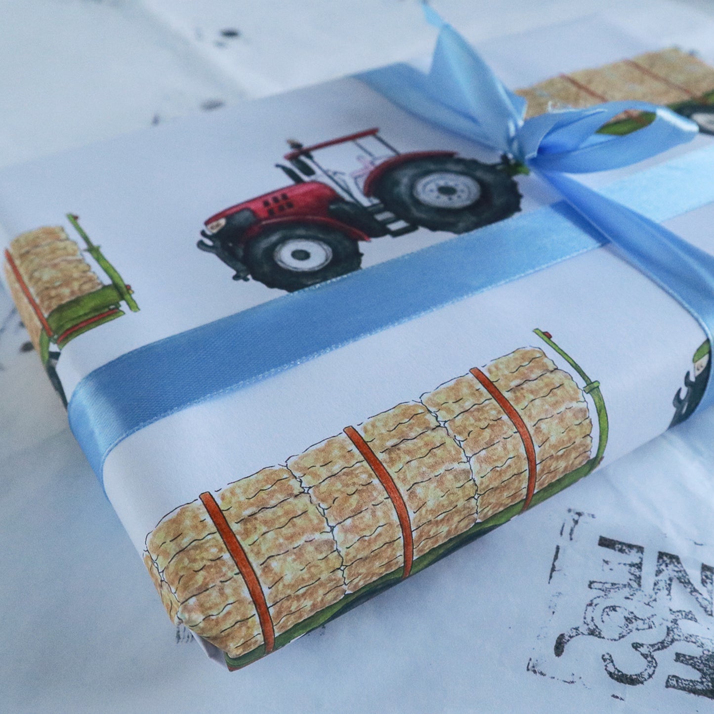 Tractor and Trailer Wrapping Paper Sheet