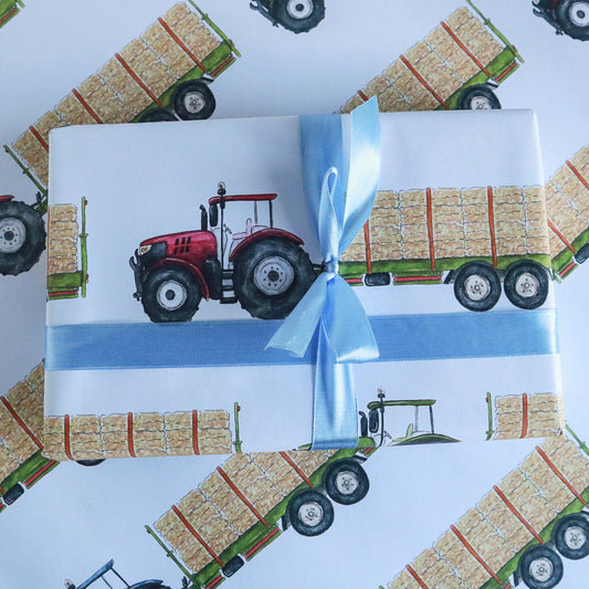 Tractor and Trailer Wrapping Paper Sheet