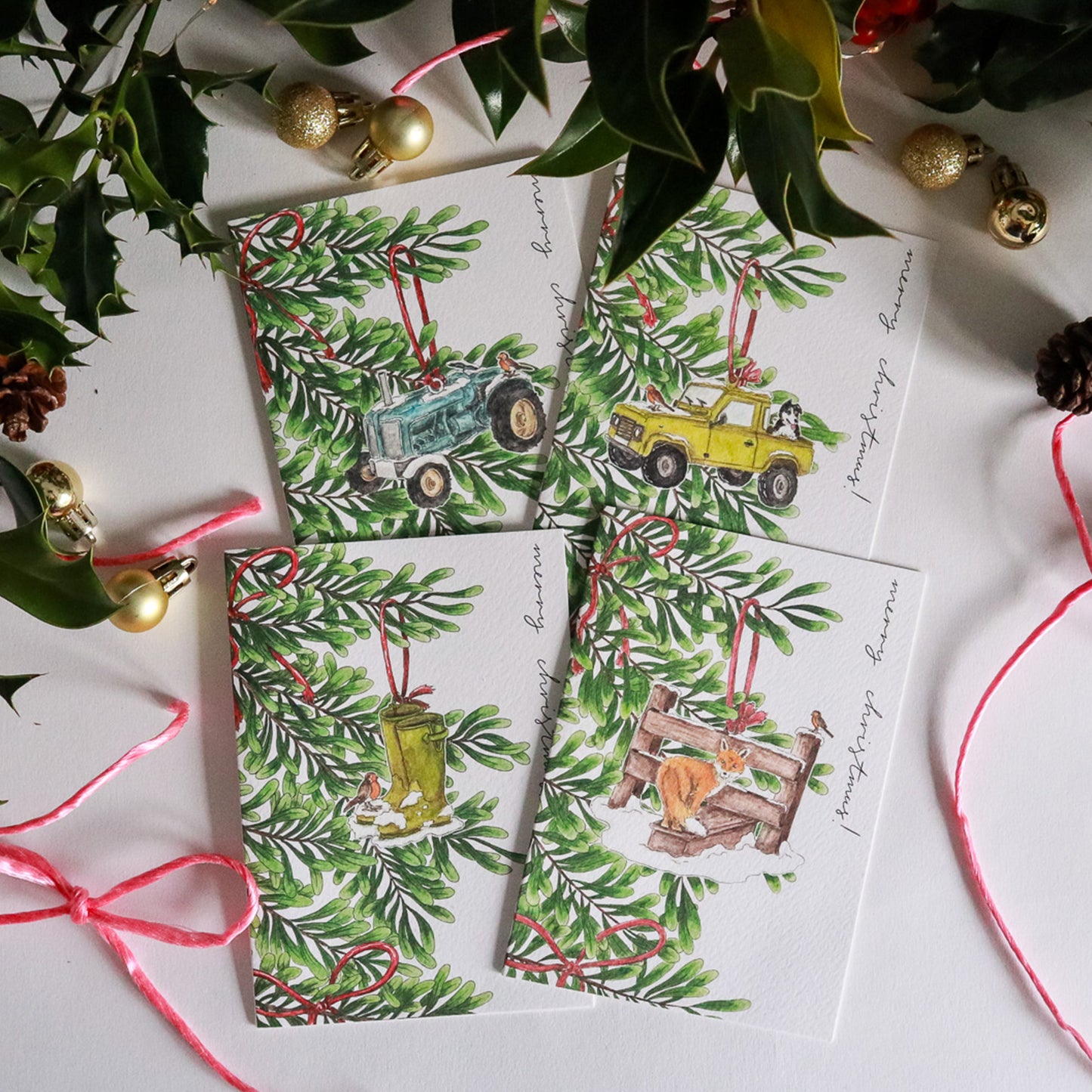 Countryside Christmas Tree Ornaments Card Pack